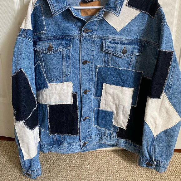 BDG Patchwork Denim Trucker Jacket Medium - Picture 3 of 8